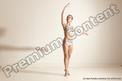 Underwear Gymnastic poses Woman White Moving poses Slim long brown Dynamic poses Academic